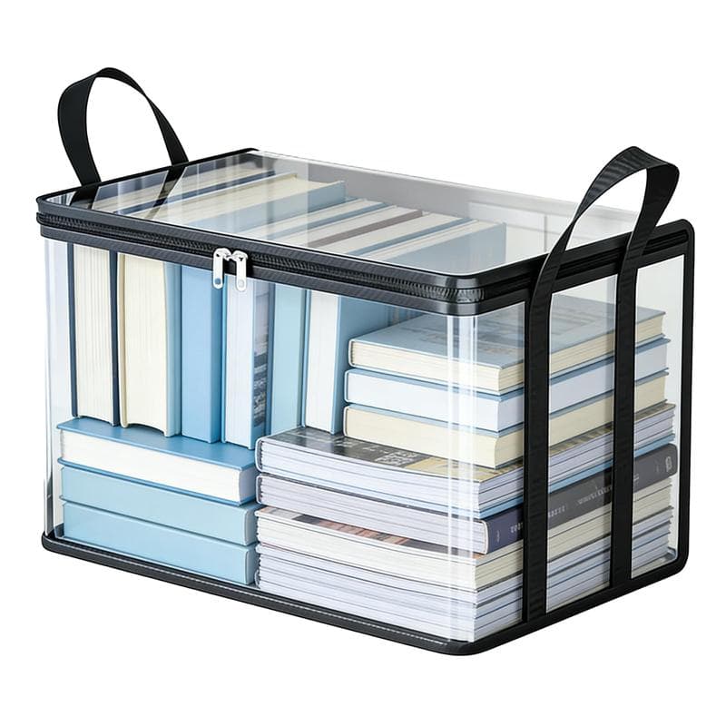 Large Clear Thick Plastic Storage Box with Hinged Lid