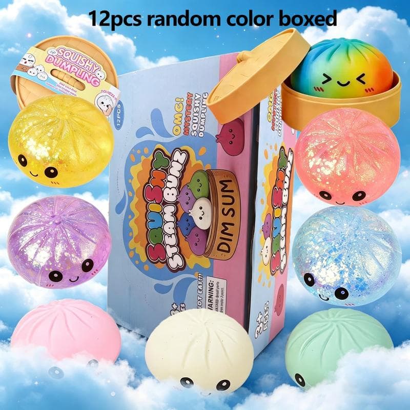 Cute Bun Squishy Stress Relief Fidget Toy with Steamer