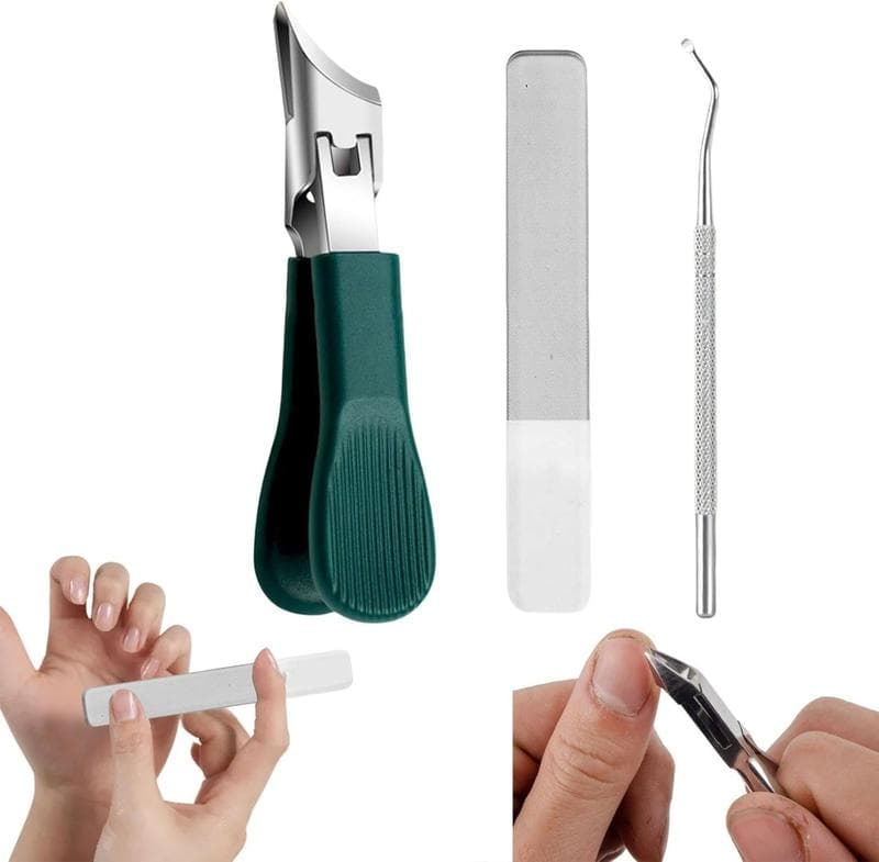 Eagle Beak Beveled Nail Clippers 3-Pack Wide Jaw Anti-Splash