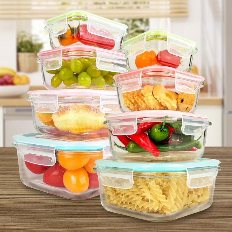Glass Food Storage Containers Airtight Stackable with Lids