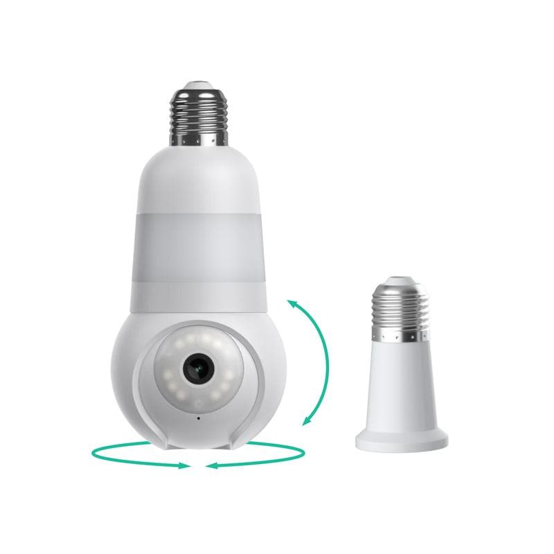 Light Bulb Security Camera 2K WiFi Outdoor Indoor 360°