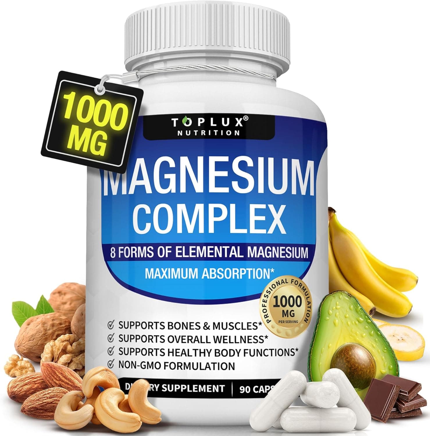 Magnesium Complex 8 Elemental 1000mg, 90 Capsules