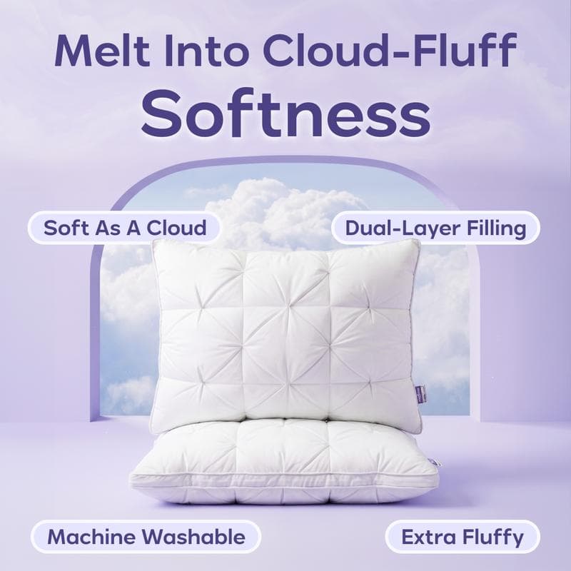 Mellow Sleep Ploof Pillow Extra-Fluffy Plush Bed Pillow