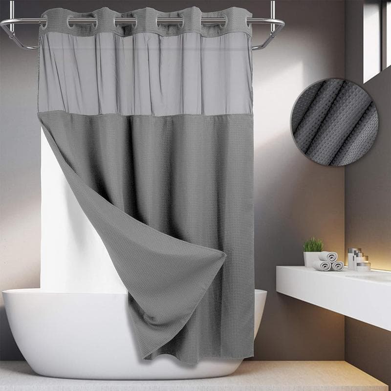 No Hook Shower Curtain