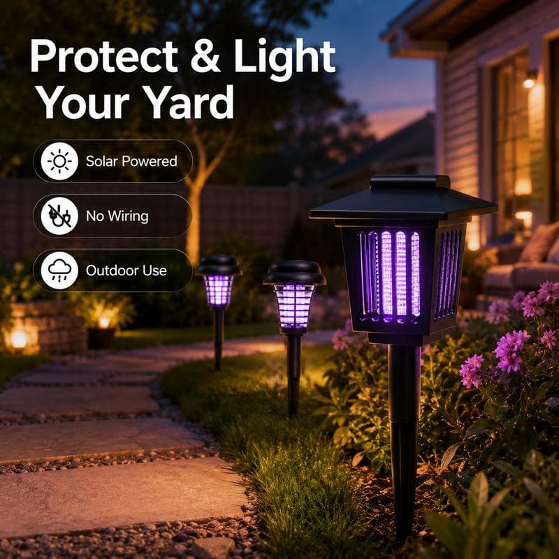Solar Mosquito Zapper Light Outdoor Garden Stake