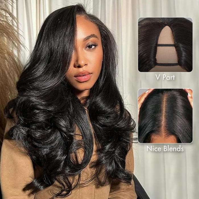 V Part Wig