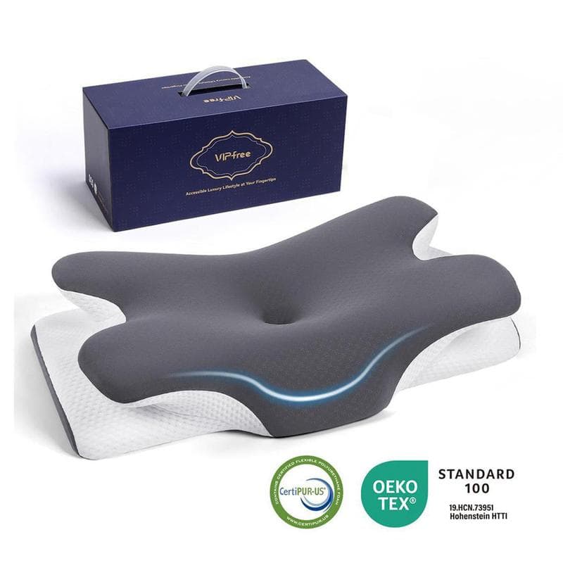 VIPfree Cooling Memory Foam Neck Pillow Cervical Support