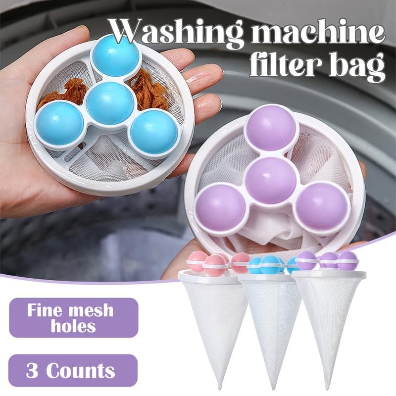 Washing Machine Hair Filter Bag Reusable Pet Hair Catcher